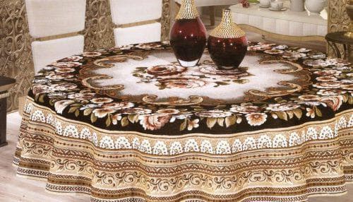 круглая скатерть на стол для кухни из гобелена
