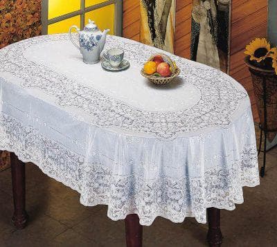 скатерть на овальный стол для кухни из клеёнки